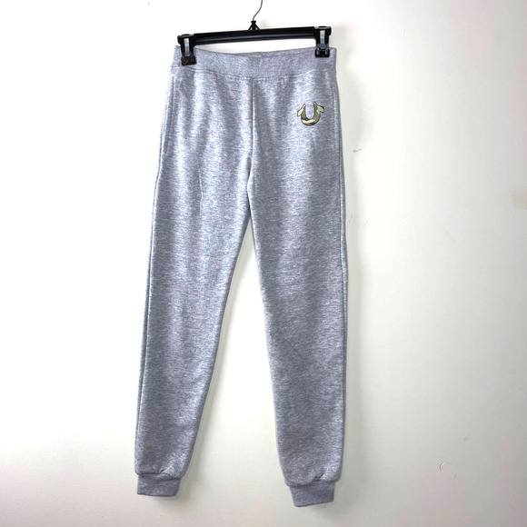 True Religion Heathered Gray Fleece Jogger Sweatpants NOWT Kids Size Medium - Picture 1 of 9